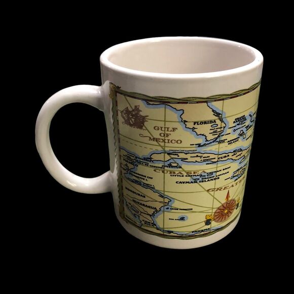 Vintage Pirate Treasure Map Coffee/Cocoa Mug; Beverage Cup, Treasure Island, - Picture 1 of 7
